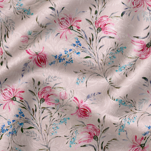 ผ้าฝ้ายพิมพ์ลายดอกไม้ ขนาด 58/60 นิ้ว สีเทาชาร์โคล พร้อมลายกุหลาบสีแดงชมพู สำหรับงานสิ่งทอภายในบ้าน น้ำหนักปานกลาง - Product Image 5