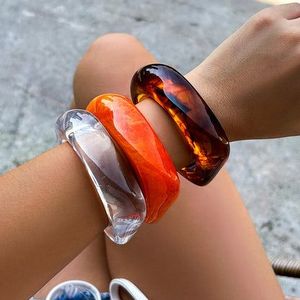 Boho Resin Bangles Chunky <b>Stack</b> Glossy Finished Daily Wear Party Festive Retro Vintage Fashion Jewelry Lucite <b>Bracelet</b> Accessory - Product Image 2
