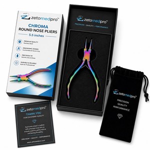 Alicates de Punta Redonda Chroma, Herramienta de Precisión para Hacer Joyas y Enhebrar Alambre, ZetomedPro - Product Image 5