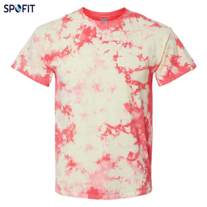 T-shirt décontracté pour homme à manches courtes, coupe régulière, séchage rapide, 220 grammes, avec logo personnalisé et motif tie-dye imprimé par transfert thermique - Product Image 1