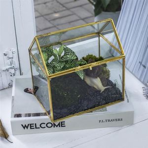 Boîte de rangement en verre avec couvercle et cadre doré pour organiser les bijoux - Product Image 5