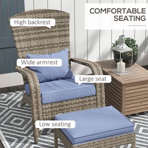 Sedia Adirondack con Poggiapiedi, Design Confortevole, Sedia in Resina per Relax all'Aperto, Cuscini Staccabili e Braccioli Larghi - Product Image 5