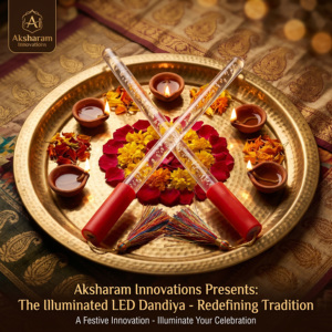 AKSHARAM INNOVATIONS Colorful <b>LED</b> Acrylic Dandiya Stick Set Bright Glow Lights Reusable Durable Lightweight Rechargeable Safe - Product Image 6