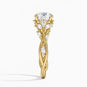 Anillo Solitario con Diamante en Forma de Racimo de Vid Botánico - Product Image 1