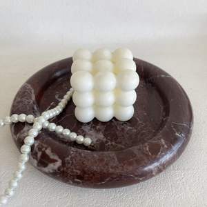 Bandeja Decorativa en Forma de Donut de Mármol Rojo Zebra, Bandeja de Servir de Piedra Natural, Decoración de Hogar de Lujo - Product Image 1