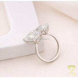 Pear Cut Lab Grown <b>Diamond</b> Toi Et Moi Engagement <b>Ring</b> in 14K White Gold Two Stone Solitaire Promise Wedding <b>Ring</b> for Women Fine - Product Image 1