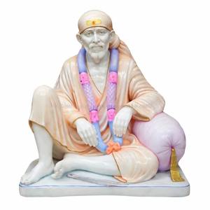Estatua de Shirdi Sai Baba de mármol blanco de la mejor calidad para hoteles de lujo, resorts y casas modernas disponible a un precio razonable. - Product Image 6