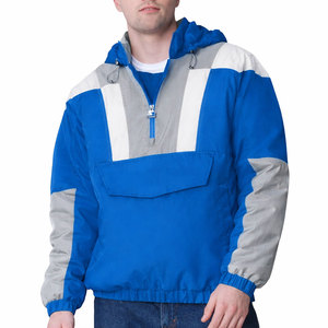Men's Outdoor Adventure Color Block Quarter-<b>Zip</b> Hooded Windbreaker Jacket Sporty Style Polyester Waterproof Windbreaker Jacket - Product Image 4
