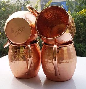 Taza de cobre para whisky y cócteles con asa de latón, hecha a mano, martillada, para servicio de bebidas en el hogar, bar, restaurante o eventos. - Product Image 2