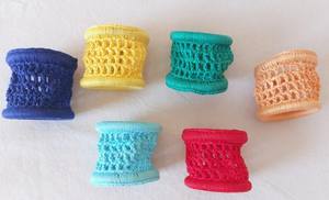 servilleteros de ganchillo hechos a mano, anillos para servilletas coloridos. Algodón - Product Image 2