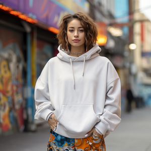 Sweat à capuche surdimensionné, doux et confortable, de haute qualité, épais, décontracté / en coton - Product Image 5