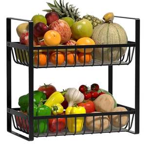 Panier de rangement empilable en métal maillé avec poignées, organisateur durable pour la cuisine et les placards - Product Image 1