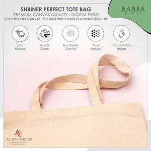Bolsa de Lona de Moda Masónica OES Shriner con Bordado, Cierre Interior Impermeable con Cremallera Dorada, para Uso Diario en Todas las Estaciones - Product Image 6