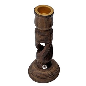 Portavelas de madera de Sheesham Aqdus Saleem con incrustaciones de latón - Decoración artesanal para el hogar para bodas y festividades - Product Image 5