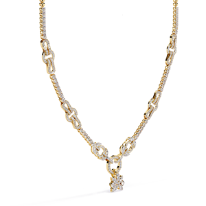 5.74ct Linked Circle Floral Lab Grown Diamond <b>Necklace</b> Solid Gold Bridal Choker Engagement Wedding <b>Statement</b> Jewelry - Product Image 2
