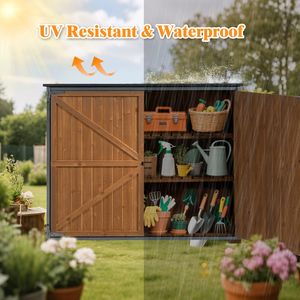 Armadio da Esterno 50.4"L X 26.8"W X 41"H con Struttura in Metallo, Casetta da Giardino per Attrezzi, Ideale per Cortile, Patio e Prato - Product Image 5