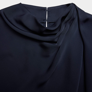 Blusa de Verano para Mujer, Espalda Descubierta, Cuello Tipo Capucha, 100% Poliéster, Antiarrugas, Ecológica, Holgada, con Mangas Cortas - Product Image 4