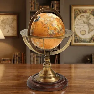 Globe terrestre antique en laiton de la collection royale, carte du monde, décoration de bureau nautique, globe décoratif vintage pour la maison, le bureau, la bibliothèque - Product Image 1