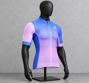 Maillot de Ciclismo Personalizado Monkey para Hombre, Manga Corta, Degradado Azul Rosa, Transpirable, Poliéster, Camiseta Deportiva, Talla Adulto - Product Image 2