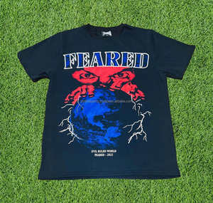 T-shirt graphique à manches courtes et col rond en coton pour homme, impression de haute qualité, style de rue, coupe ajustée, couleurs mélangées, grande taille - Product Image 5