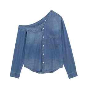 Softened <b>Denim</b> <b>Material</b> Comfortable Long Hours Of Outdoor Activities Street Wears Hot Selling Women <b>Denim</b> Tops - Product Image 1