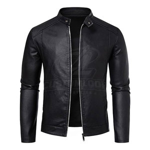 Veste en cuir véritable pour homme, best-seller, avec fermeture éclair et manches ajustables pour un ajustement confortable - Product Image 3