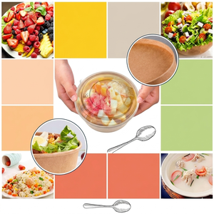 Tazón de Papel Kraft Desechable de 32oz con Tapa, 100% Biodegradable, Contenedor para Comida para Llevar y Entrega a Domicilio para Restaurantes - Product Image 4