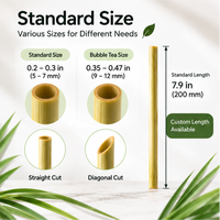 Sedotan Minum Sekali Pakai Ramah Lingkungan Untuk Pesta Biodegradable Komposabel Alami Bambu Cattail Panjang 200mm Asal Vietnam