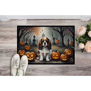 CAVALIER spaniel พรมเช็ดเท้าฮาโลวีนน่ากลัวพรมกันลื่นในร่มกลางแจ้งซักได้พรมกองต่ำ24ชม. X 36W สำหรับประตูหน้าทางเข้า - Product Image 2