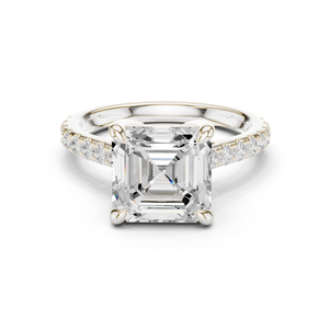 แหวนเพชรทรง Asscher สวยงาม ได้รับการรับรองจาก GRA ตัวเรือนทองคำขาว 14K เหมาะสำหรับเป็นของขวัญในโอกาสหมั้นหรือวันครบรอบ - Product Image 1