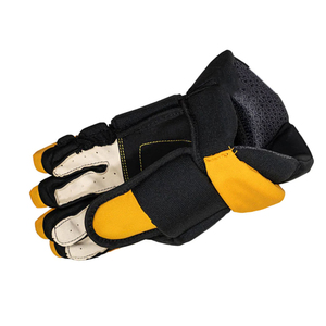 Gants de hockey sur glace à doigts entiers en polyester avec fermeture auto-agrippante unisexe noir jaune équipement sportif toutes saisons 2027 - Product Image 5