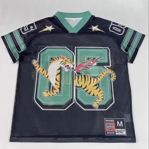 Maillot de football unisexe sur mesure de haute qualité, logo frontal, col en V, coupe classique, respirant, imprimé par sublimation, maille 220g - Product Image 1