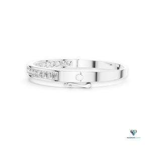 3.465 CT White Gold Round Lab Grown Diamond Channel Set <b>Bangle</b> <b>Bracelet</b> in 18K 14k Solid Gold - Product Image 2