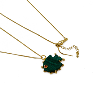 Natural <b>Emerald</b> Fish <b>Pendant</b> Necklace Statement May Birthstone Carved Necklace Gold Plated Handmade Jewelry 562407 - Product Image 5