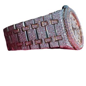 Reloj de Lujo de Alta Gama con Diseño Redondo, Oro VVS, Moissanita, Resistente al Agua, para Hombre, con Diamantes, Manecillas con Cristales, Reloj de Cuarzo, Compra al por Mayor - Product Image 2