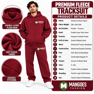 Conjunto Deportivo con Capucha Color Granate para Hombre, Marca MANGOES FASHION, Manga Larga, Informal, para Verano, 100% Algodón Felpa, Corte Holgado, Color Sólido - Product Image 6
