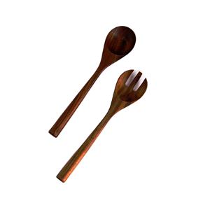 Ensemble de serveurs à salade en bois, dernier modèle, écologique, passe au lave-vaisselle, ustensiles à salade, cuisine à domicile, fabriqué en Inde - Product Image 1
