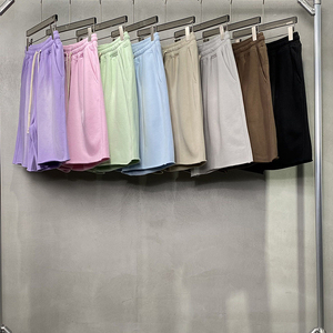 Pantalones Cortos Bermuda de Algodón para Hombre, Color Sólido, Cintura con Cordón, Estilo Casual, Corte Medio, Tejido Transpirable - Product Image 5