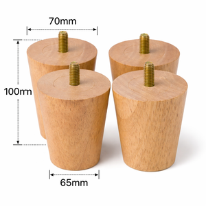 Pieds de canapé en bois massif de qualité supérieure, design traditionnel, forme trapézoïdale, avec vis métalliques, type de bois personnalisé, directement de l'usine - Product Image 2