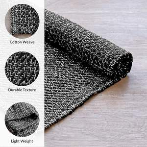 Handcrafted Modern Office Style Herringbone Cotton <b>Rugs</b> Reversible Farmhouse Area <b>Rug</b> Braided Chindi Area <b>Rug</b> - Product Image 5