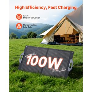 Caricatore Solare Portatile Pieghevole 100W, Alta Efficienza 24%, Monocristallino USB-A e Type-C con Potenza Massima 350W - Product Image 2