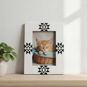 Marco de Fotos Exclusivo Hecho a Mano con Incrustaciones de Hueso de Resina, Exhibición de Fotos Personalizada de Primera Calidad con Patrón Artístico para Interiores Modernos - Product Image 1