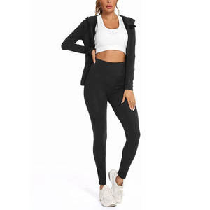 เสื้อโยคะแขนยาวทรงสั้นสำหรับฤดูหนาว ดีไซน์ทันสมัย ปักลาย พร้อมซิปยาวเต็มตัว สำหรับผู้หญิง สามารถใส่ไปยิมได้ พร้อมปักโลโก้ตามสั่ง - Product Image 3