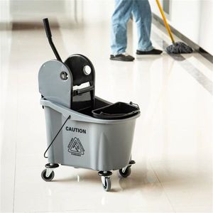 Grande Secchio Pieghevole Ecologico in Acciaio e PP con Ruote, Colorato per Uso Esterno, Secchio per Mop con Manico per Uso Domestico - Product Image 5