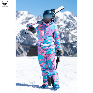 For Wholesale Rate OEM ODM Premium Quality New Arrival Waterproof Geometric Print One-Piece Wind-Resistant Polyester <b>Ski</b> Suit - Product Image 5