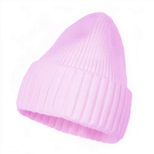 Gorros de punto con forro de satén para mujer, gruesos y holgados, con pompón de piel sintética, diseño acanalado y dibujado a mano, ideales para invierno, playa y viajes. - Product Image 1