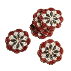 Posavasos Bordado a Mano con Cuentas Multicolores, Forma Redonda, con Diferentes Diseños de Ojos, Decoración de Mesa Más Vendida - Product Image 1