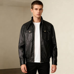 Factory Wholesale Retro Winter <b>Men</b>’s Motorcycle Workwear <b>Jacket</b> with Customizable Logo - Product Image 1