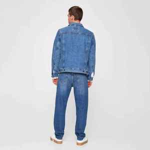 Hot Selling Custom Made 100% Cotton Breathable Denim Jacket | Men Slim Fit Rugged Casual Streetwear Winter Fashion Zipper - Product Image 6
