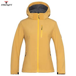 Custom Printed Knitted Plain Dyed Softshell Jacket Women 100% Polyester Waterproof Windproof Breathable <b>Light</b> Weight for Winter - Product Image 2